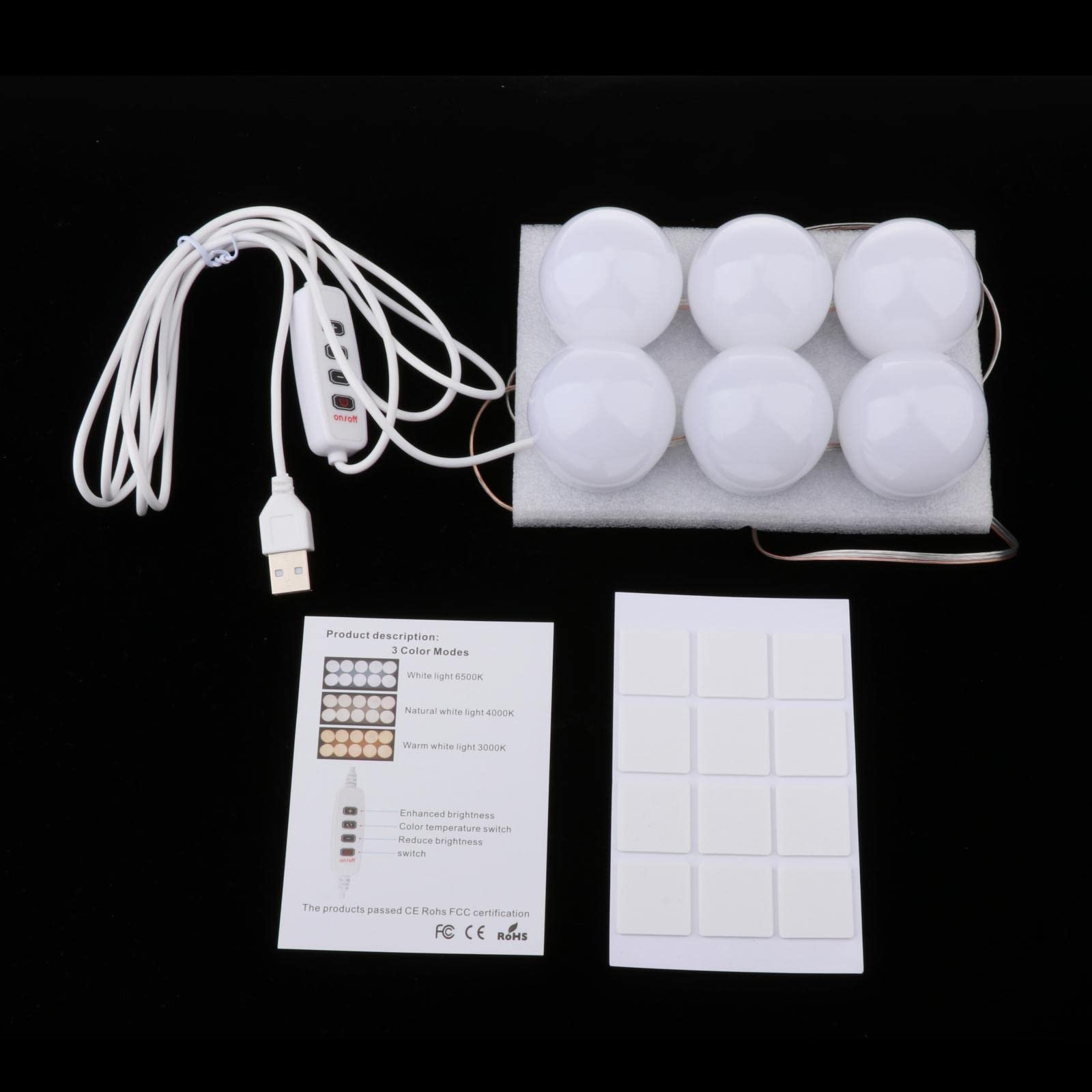 Tiny Store Vanity Hollywood Style LED Mirror Lights Bulbs Kit Lamp Cosmetic 6 Bulbs (64034568TS)