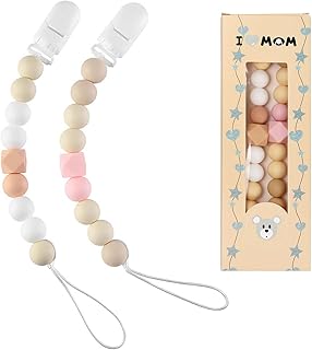 Pacifier Clips, Pacifier Holder Soother Clips, Pacifier Clip BPA Free Soother Clip for Pacifier, Baby Teething Toys, Silicone Pacifier Clips for Baby Gifts (Pink)