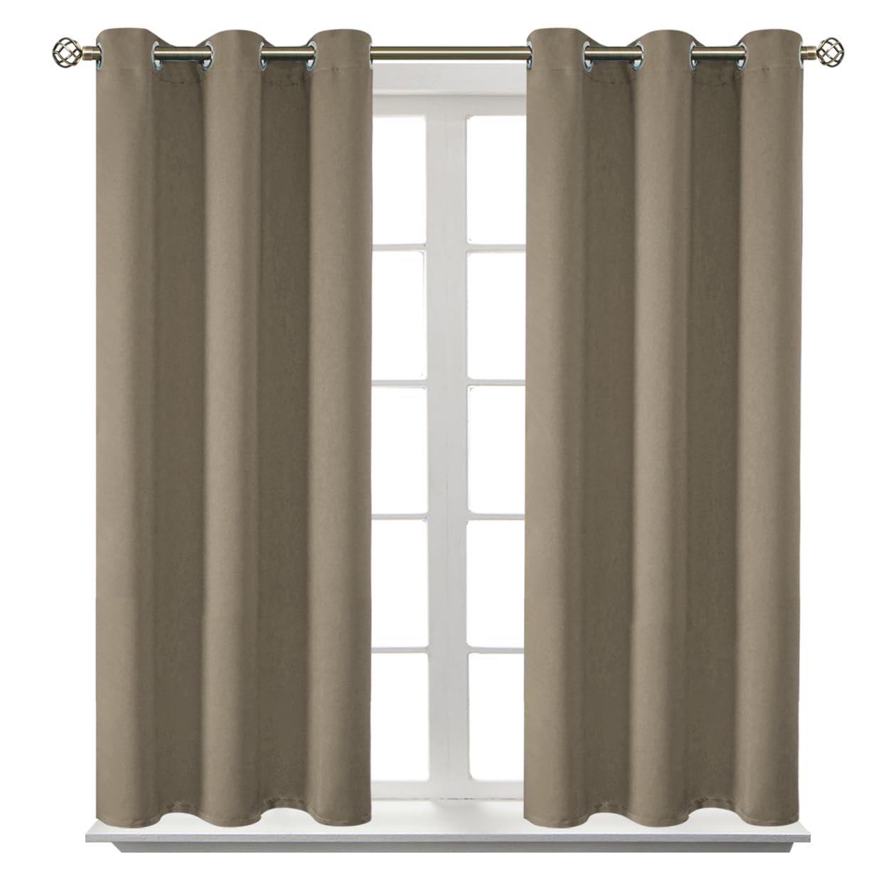 BGment Short Curtains for Small Window 54 Inch Long - Cocoa 2 Panels