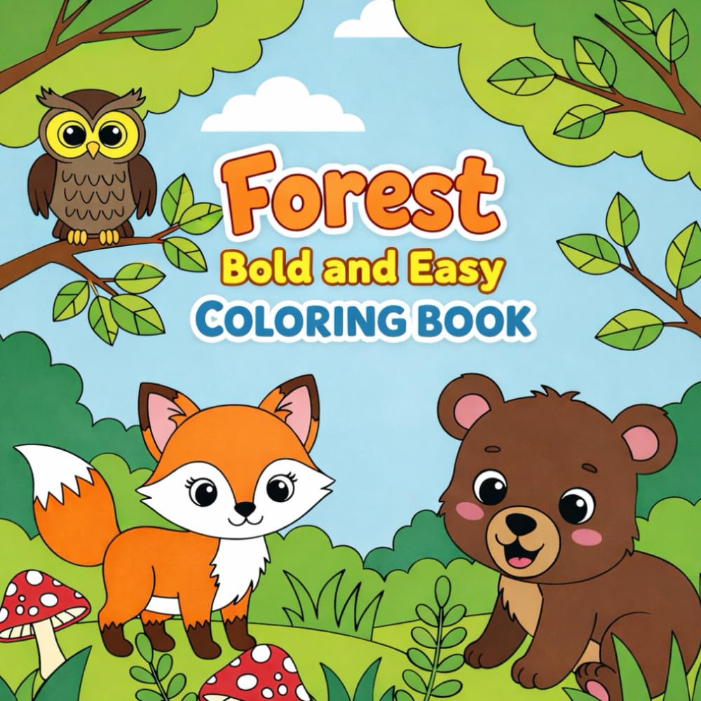 forest bold and easy coloring book