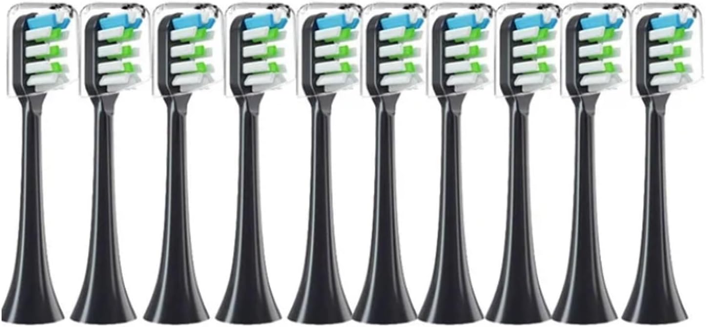 Compatible for Electric Toothbrush, 10 Replacement Brush Heads with Soft Bristles, Individually Sealed(10pcs White)