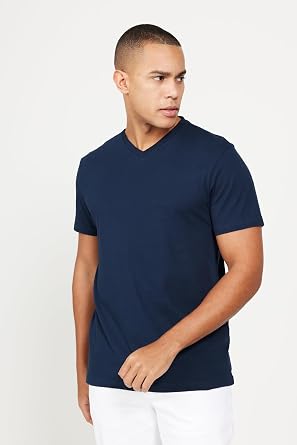 AC&Co/Altınyıldız Classics 2'li Slim Fit Dar Kesim V Yaka%100 Pamuk Tişört