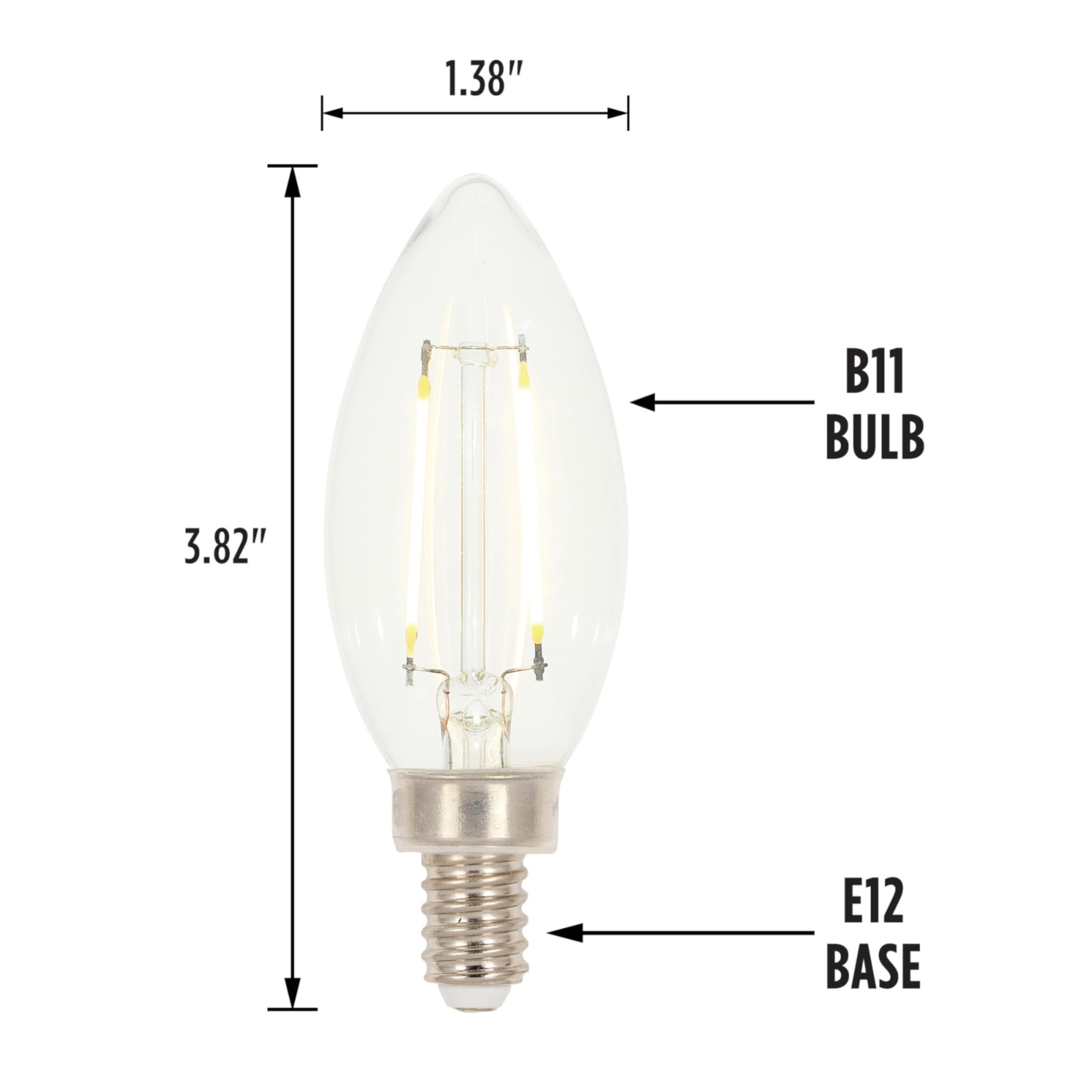 Westinghouse 4517100 3 3 Watt 40 Watt Equivalent B11 Dimmable Clear Filament LED Light Bulb Candelabra Base — view 3