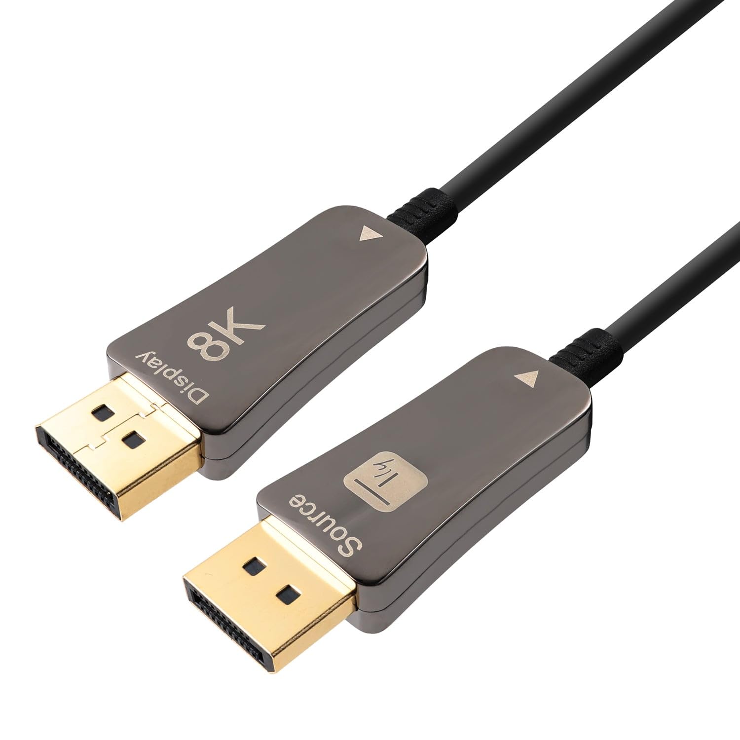 TECHLY 104042 Câble optique actif DisplayPort 1.4 AOC 8K@60Hz 32,4 Gbps Connecteurs à déclenchement 30 m Noir