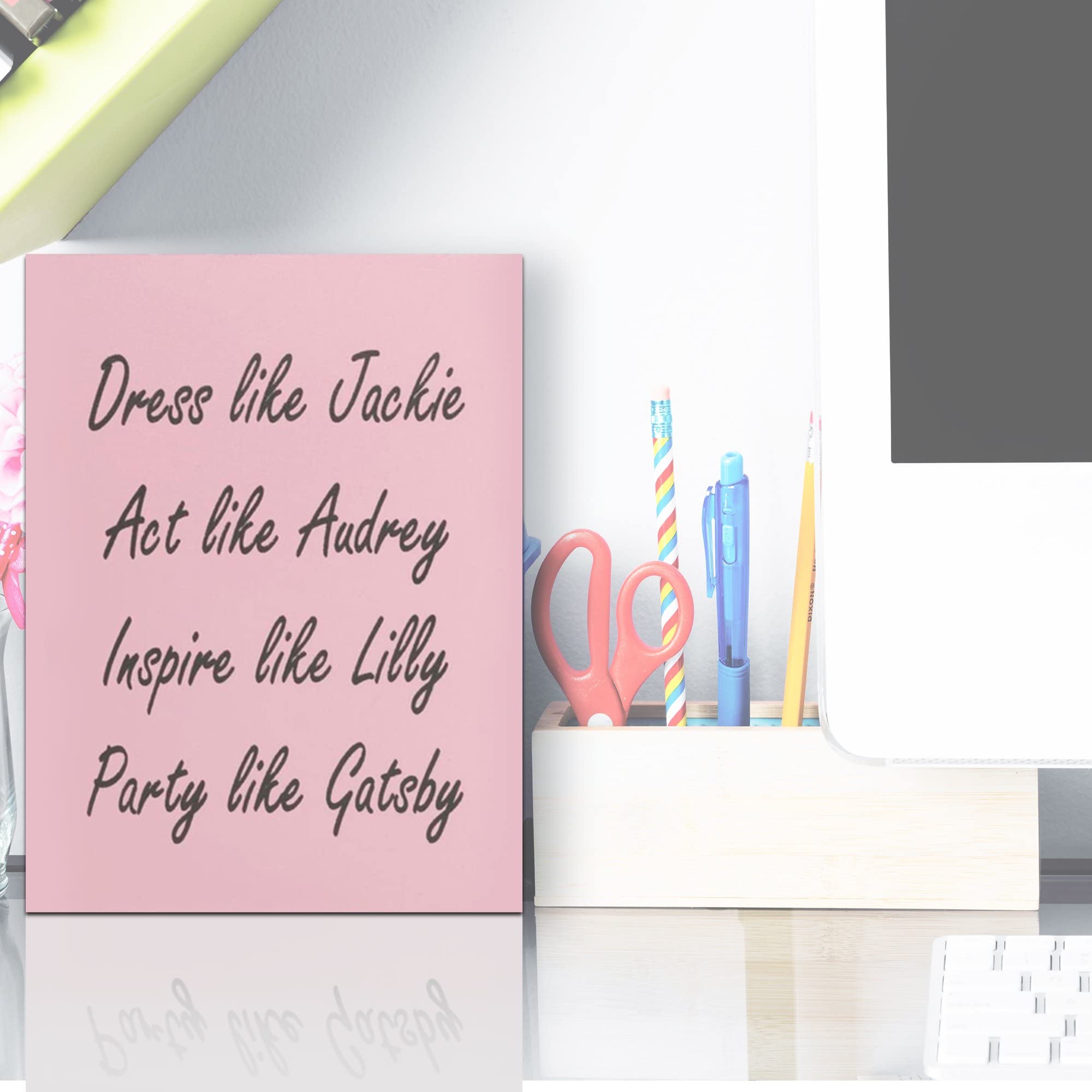 Buy JennyGems Wood Box Sign Dress Like Jackie Act Like Audrey Inspire Like  Lilly Party Like Gatsby - Friendship Gift Sign - Inspirational Quote Sign