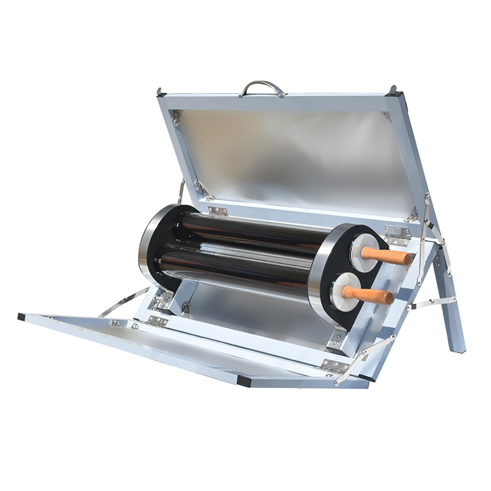 Four solaire portable et grill double tube pliable pour barbecue d'extérieur écologique