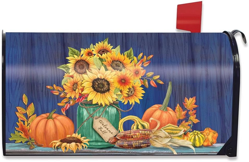 Briarwood Lane Fall Mason Jar Sunflowers Magnetic Mailbox Cover