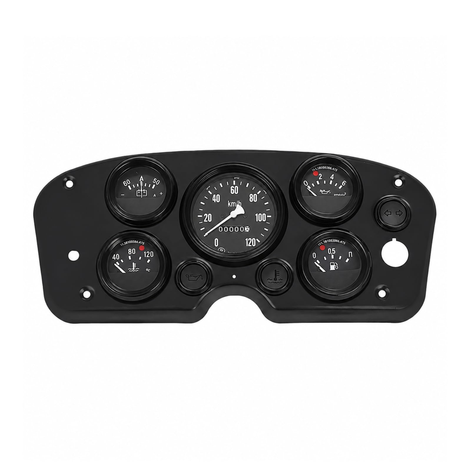 Panel Instrumentos Coche Carbono Molada Tablero Salpicaro con Velocímetro Analógico y Medidor Cuadro con Terminales Posteriores