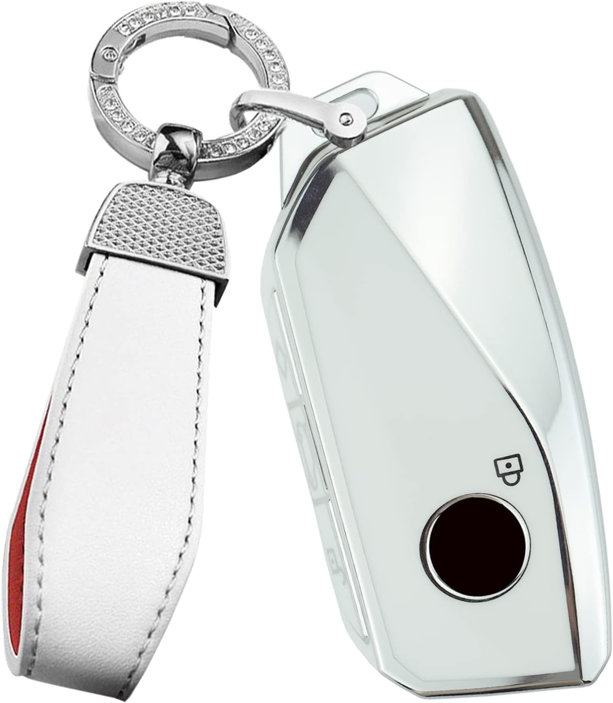 ontto Key Fob Case Fit for BMW 2023 7 Series 740 760i X7 IX XM TPU Smart Remote Car Key Cover White