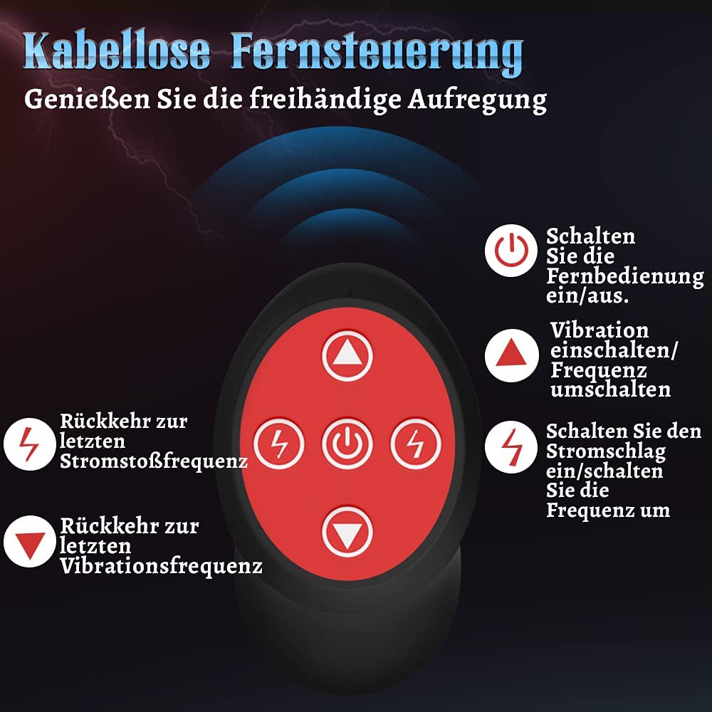 Leyuto Vibrador anal para hombre electroestimulación, tapón anal para mujeres, estimulador de próstata con 8 modos de vibración y 8 modos de descarga eléctrica, vibrador anal Buttplug Sexo Juguetes