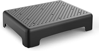 HBTower Non-Slip Mobility Step Stool for Seniors & Adults - 420lbs Capacity Portable Riser for Bed, Car, Shower, Stairs - Black