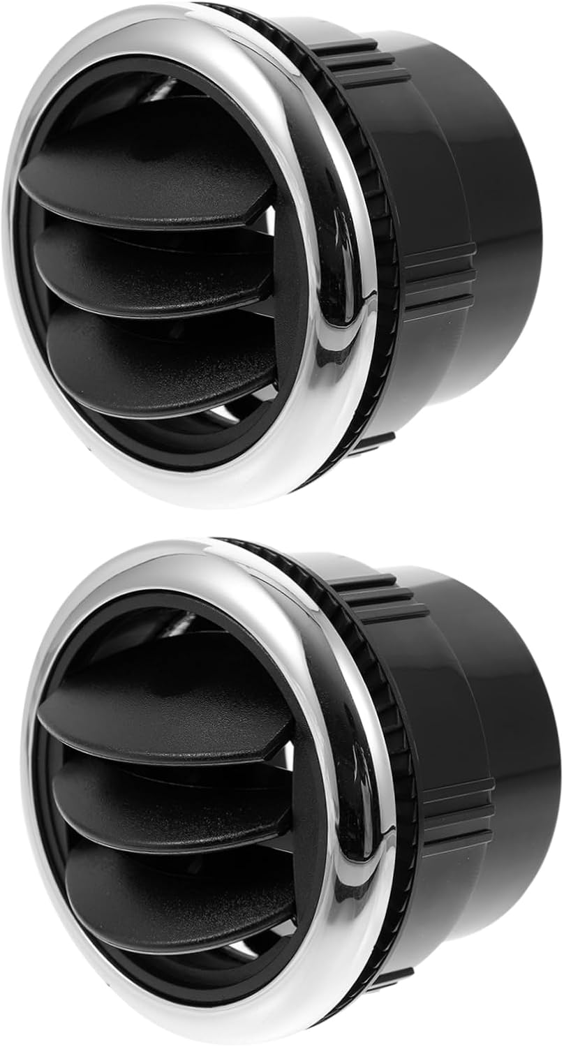 GLEAVI 2Pcs round Rv Bus Air Conditioning Vent Deflector Outlet ABS Black
