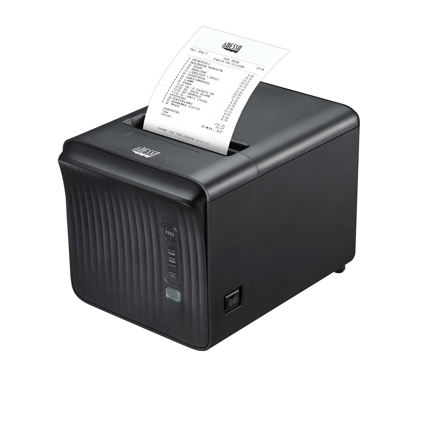 Rear view of Adesso NuPrint 330 showing connectivity ports