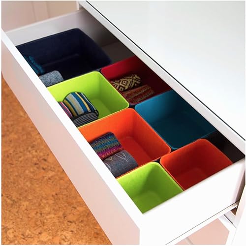 Miniatura 3 de Three by Three Seattle Organízate con colorido contenedor de dos tonos "felt-like-it!" de 5 x 5 x 4 perfecto para oficina, sala de manualidades,