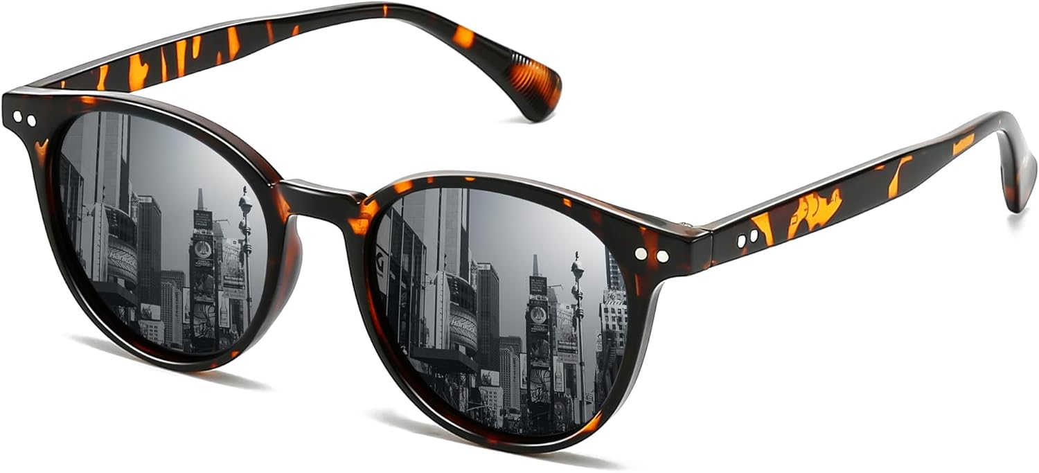 Ultra Lightweight Small Round Polarized Sunglasses for Women UV400 Protection