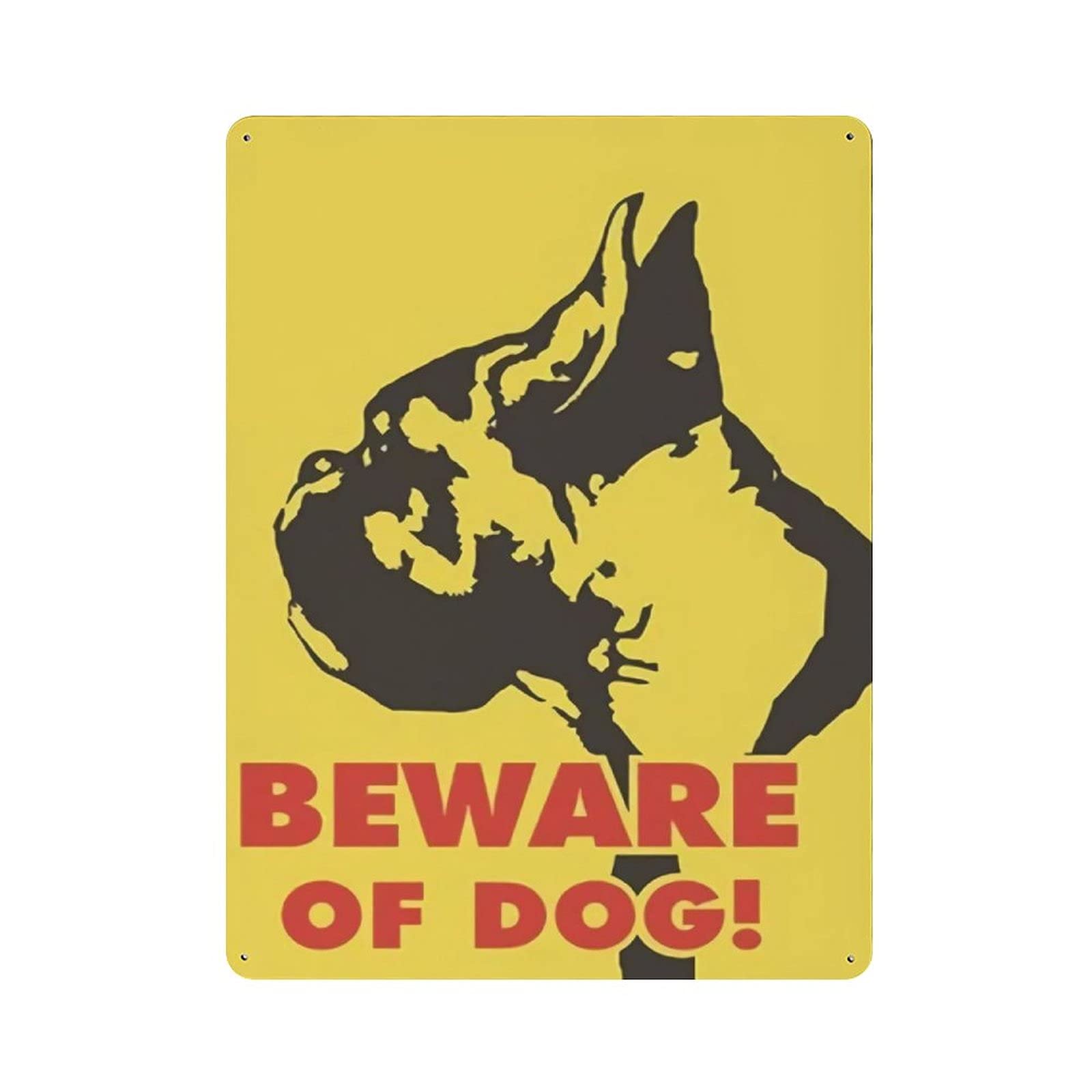 Metal Tin Sign Beware of Dog Vintage Tin Poster Metal Sign Wall Decoration Country Kitchen Home Garage Decor 16"x12"