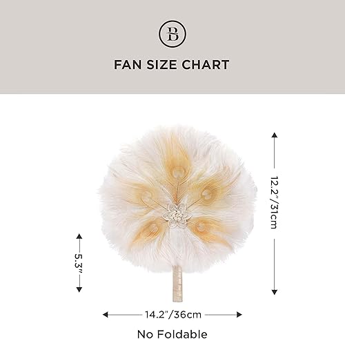 Miniatura 6 de BABEYOND Ramo de plumas de novia vintage de los años 20, abanico de plumas de avestruz, ramo de dama de honor de cristal de los años 20, ramo de