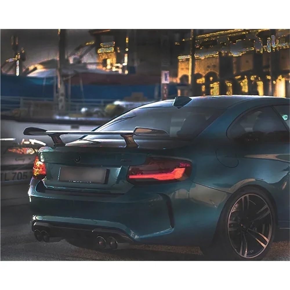 Spoiler z włókna węglowego kompatybilny z BMW E92 F10 F30 F22 E90 M3 M4 uniwersalny typ LMP tylne skrzydło bagażnika samochodu akcesoria(Unpainted FRP)