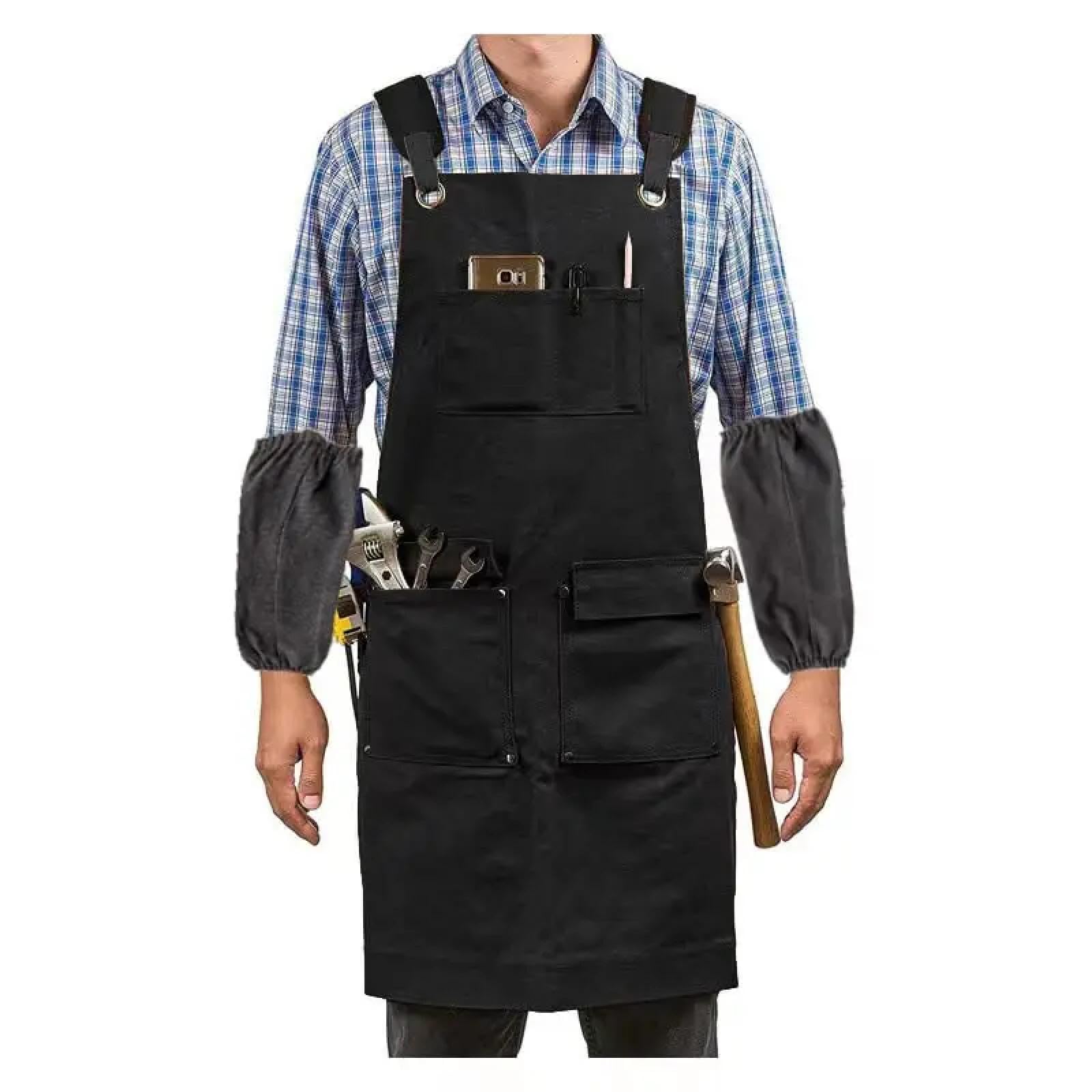 Delantal Cocina Baberos Delantal De Lona Gruesa Limpieza Impermeable Carpintería Mecánico Carpintero Electricista Jardinería Industria Pesada Conjunto De Delantal