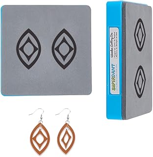 SUPERDANT Crossed Shuttles Shape Leather Cutting Dies Leather Earrings Wooden Die Cutter Vintage Shuttle Rhombus Decorations Dies Leathers Dies for DIY Art Crafts for Bag Clothes Pendant Making