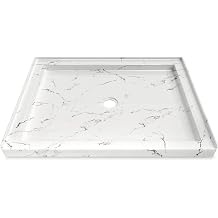 CKB Shower Base, 48 x 36 in Center Drain, Carrara White