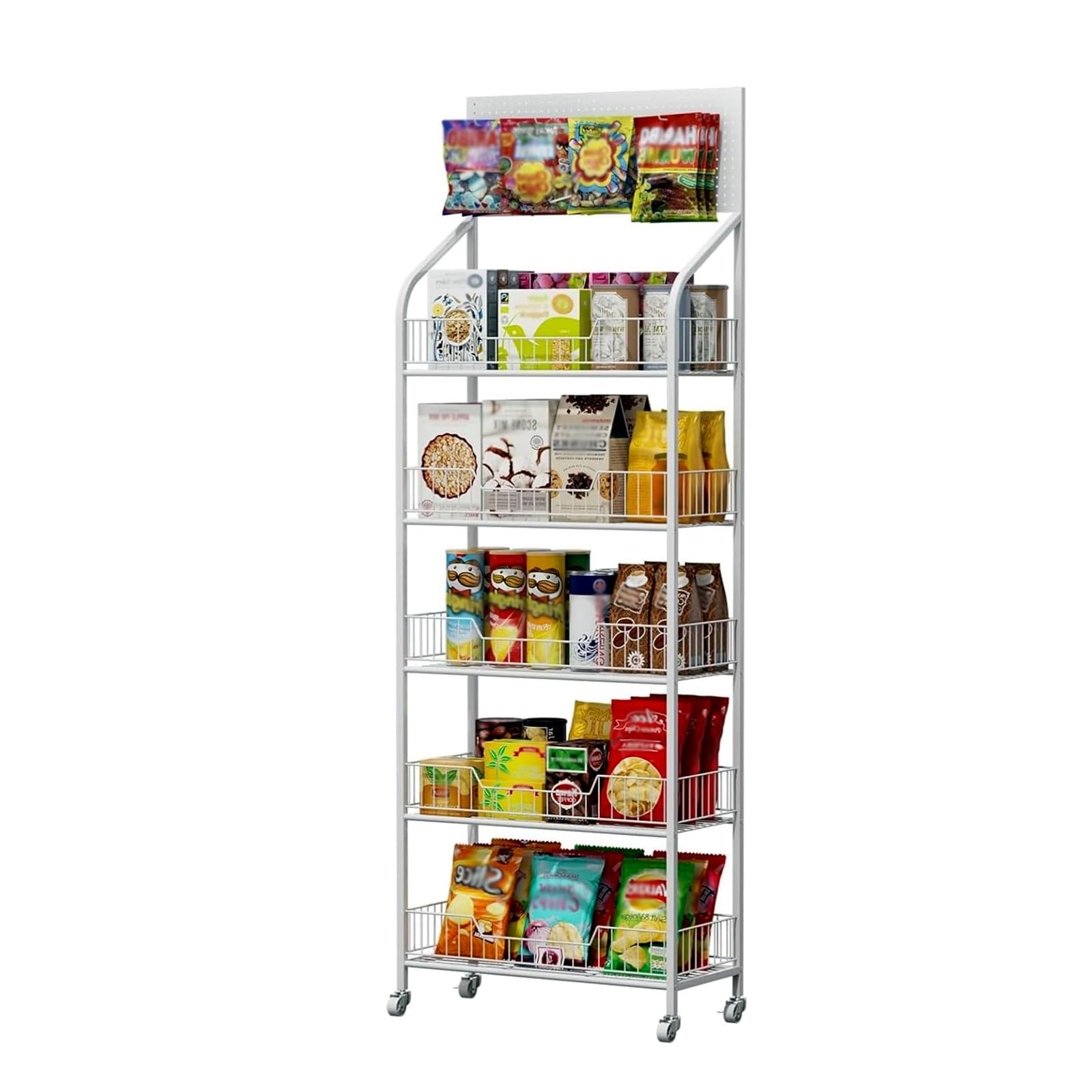 Verkaufs-Snack-Präsentationsständer – Bodenstehender Snack, mobiles Bücherregal, Süßigkeiten-Vitrine für Supermärkte und Geschäfte, ideal für Snacks und Süßwaren-Werbeaktionen
