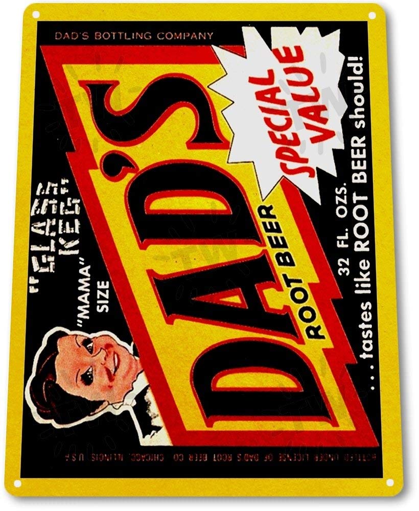 Vintage Dad's Root Beer Metal Sign - 12x8 Inch Retro Soda Aluminum Wall Decor