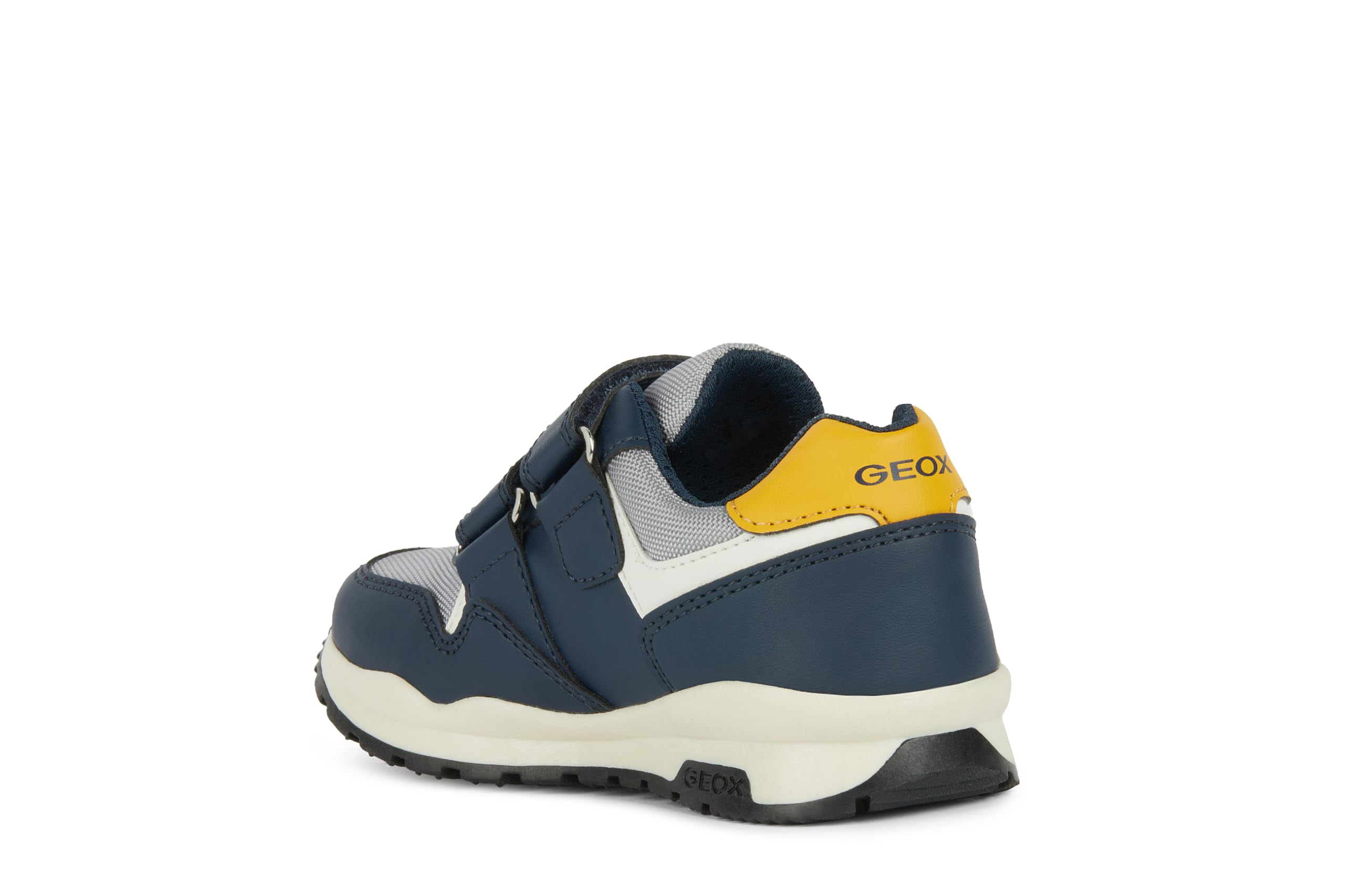 Geox J Pavel A Sneaker, Navy Ochre Yellow, 11.5 UK Child