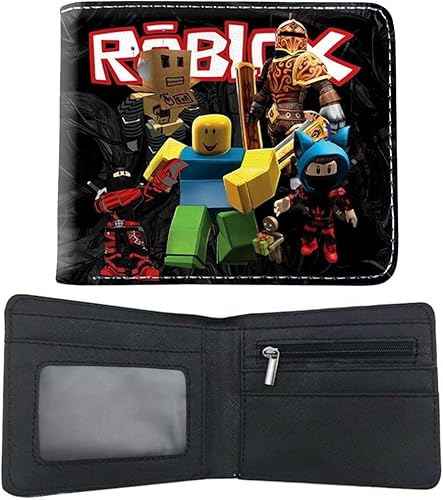IQEPXTGO Roblox Anime Animados Billetera Moda Dibujos Personaje Titular Tarjeta Wallet de Cuero Plegable PU, Monedero para Niños Niñas Mujer Hombre an Todas Las Edades