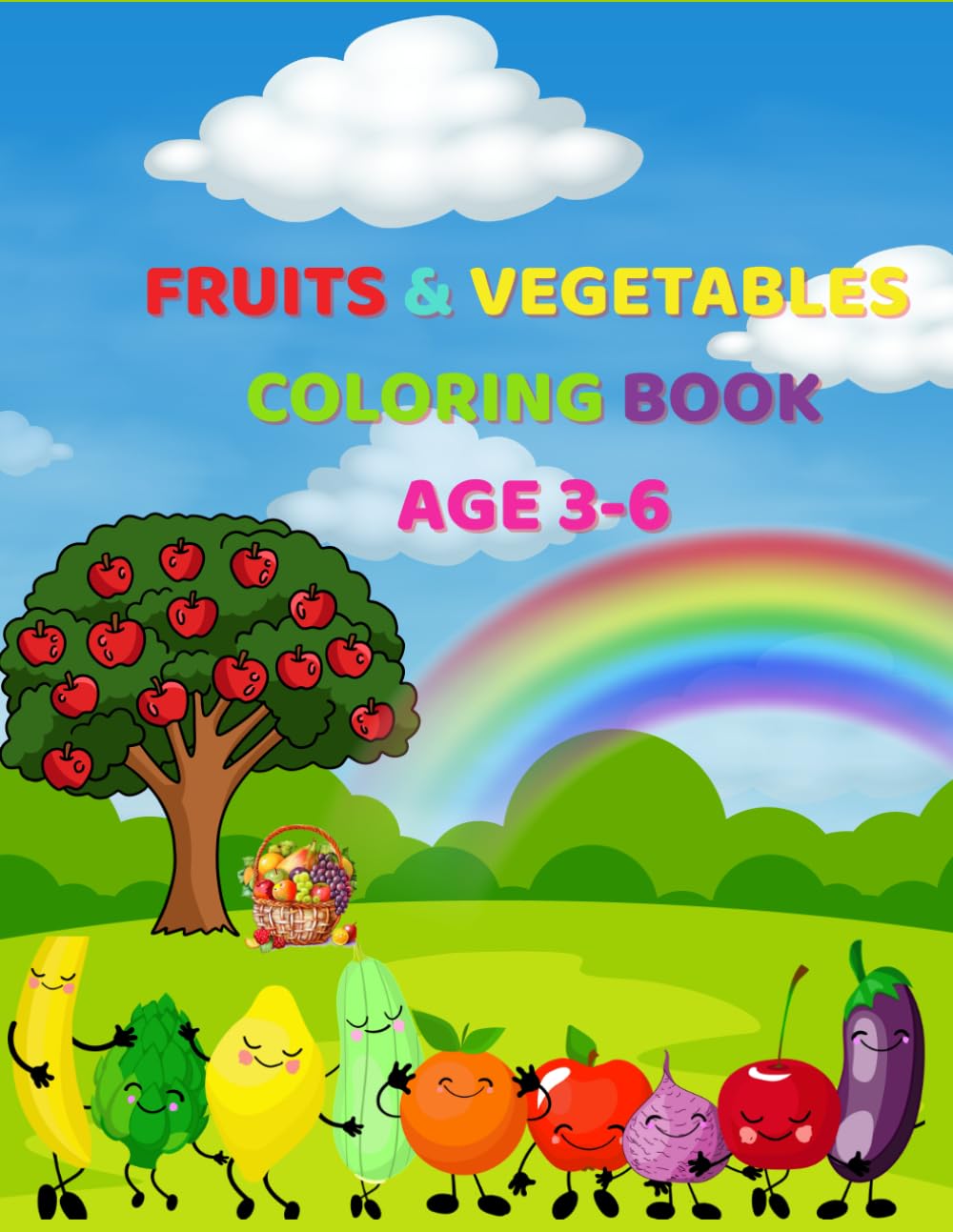 FRUITS & VEGETABLES COLORING BOOK