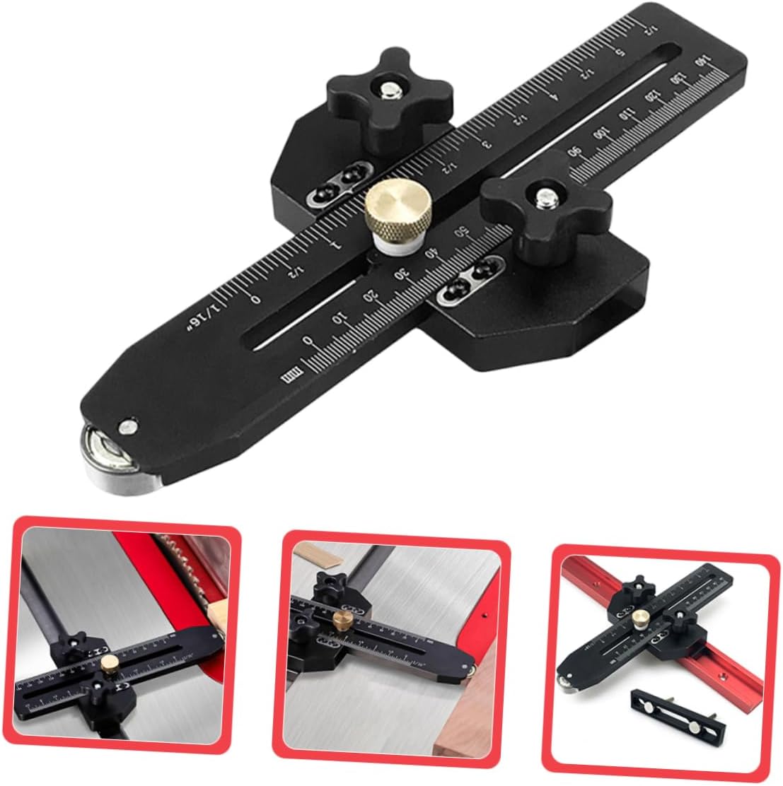 1 set Thin Rip Table Saw Jig Guide for Safe Accurate Repetitive Narrow Strip Cuts Compatible with Table Saws Anodized Construction Woodworking Tool for Efficient Cutting