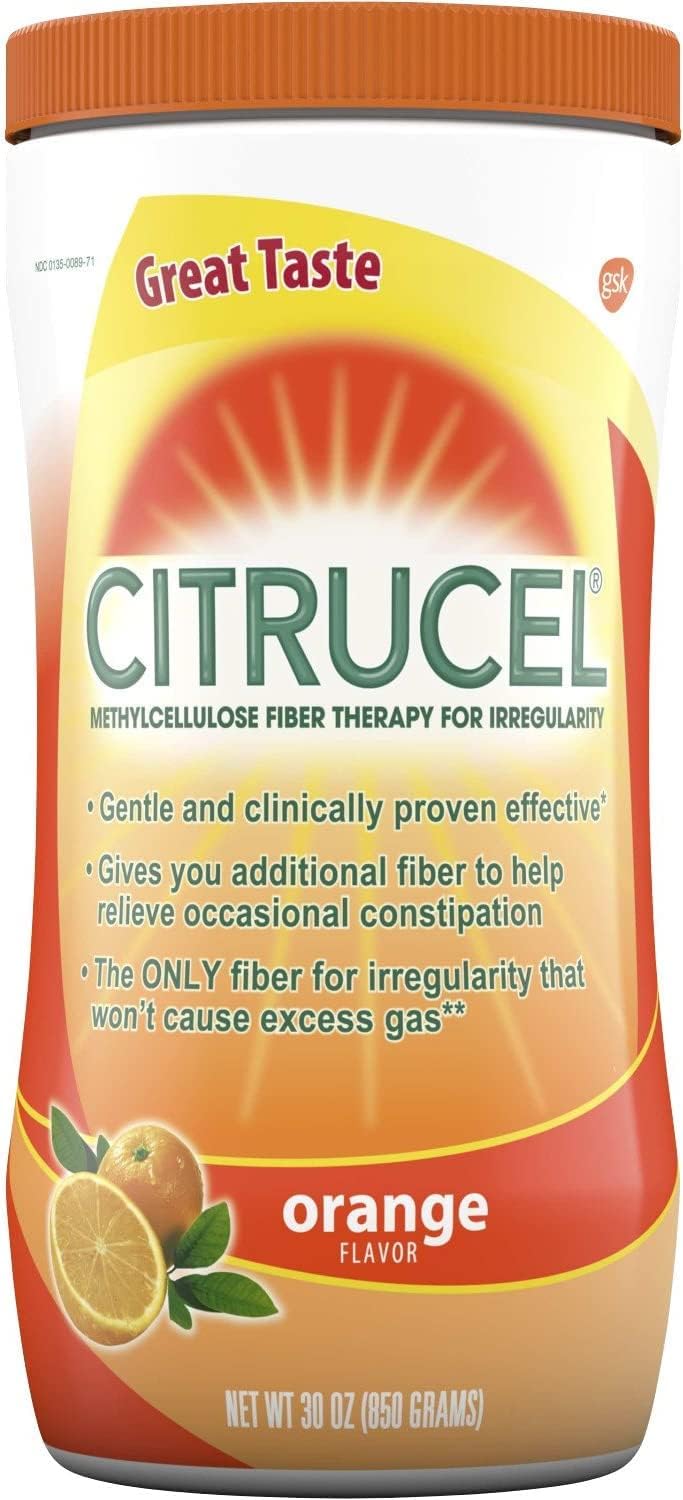 Amazon.com: Citrucel Powder Orange Flavor Fiber Therapy for Occasional ...