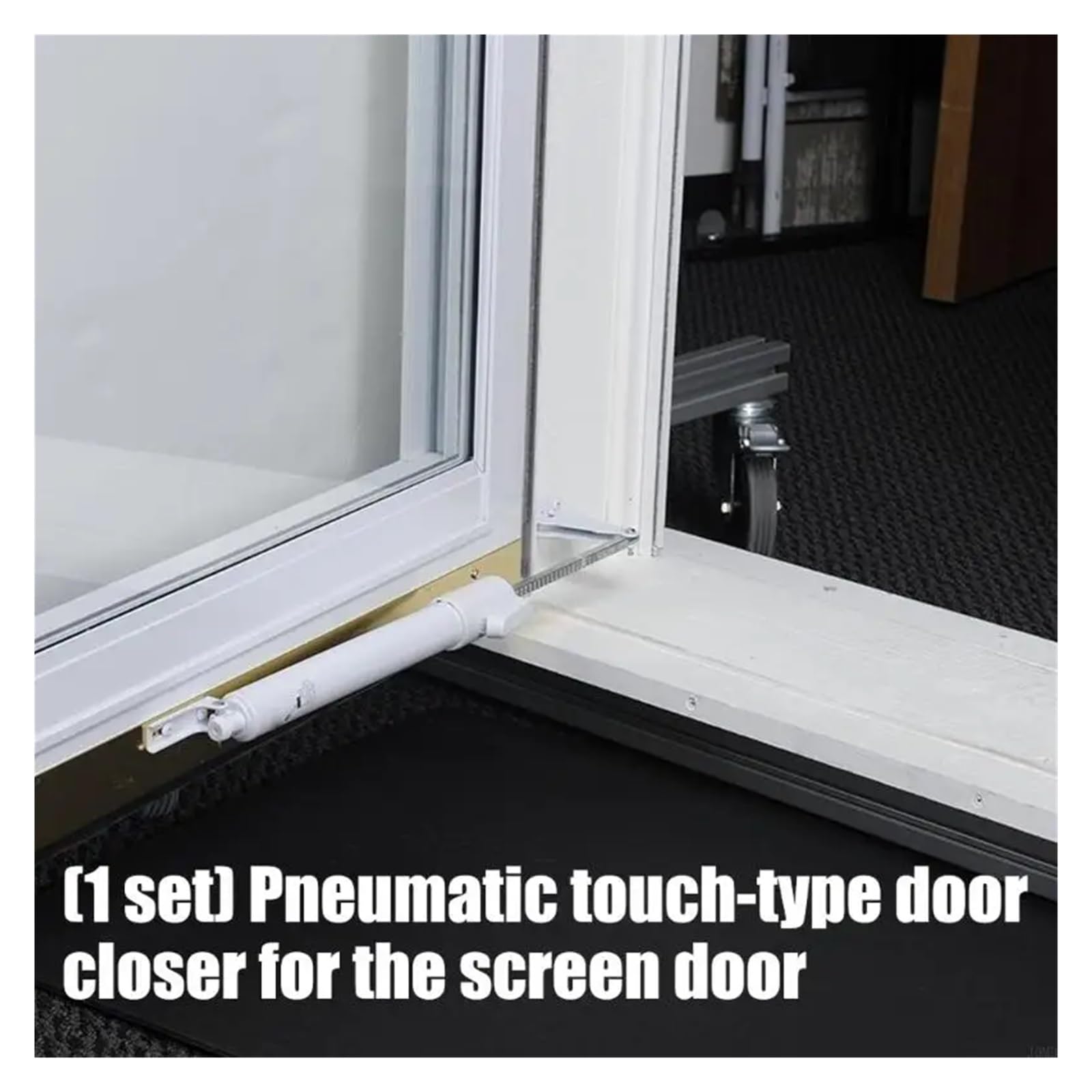 Chiudiporta pneumatico touch for porte con schermo | Design del pulsante a sfioramento con movimento di chiusura della porta fluido e silenzioso