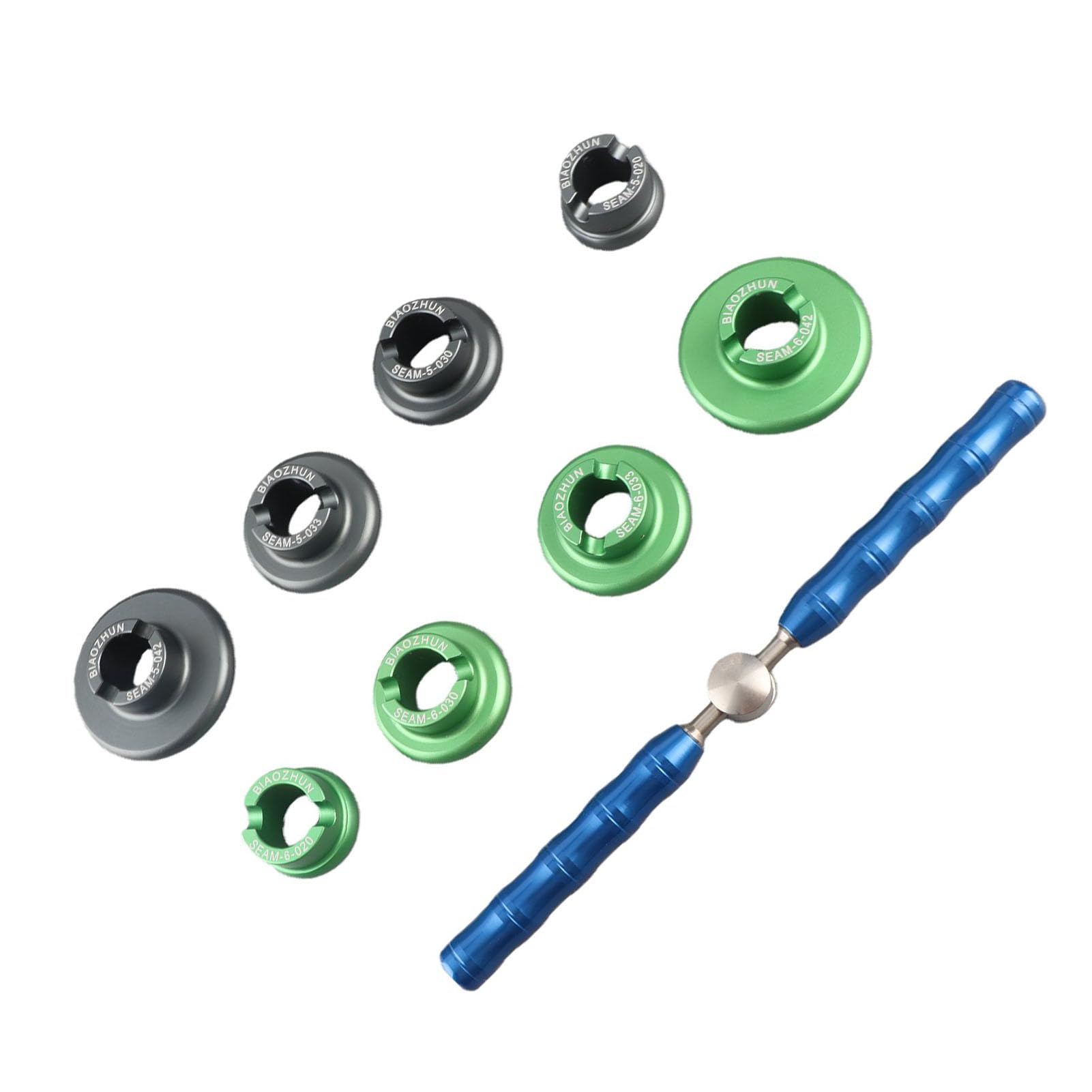 Abrelatas profesional para la parte posterior de relojes, herramienta de reparación de relojes con 8 matrices intercambiables, mango antideslizante para el cambio de pilas,