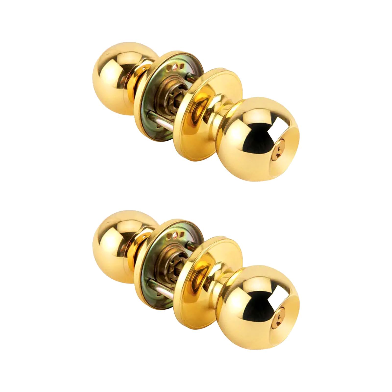 Gold Door Knobs with Lock - 2 Pack -1
