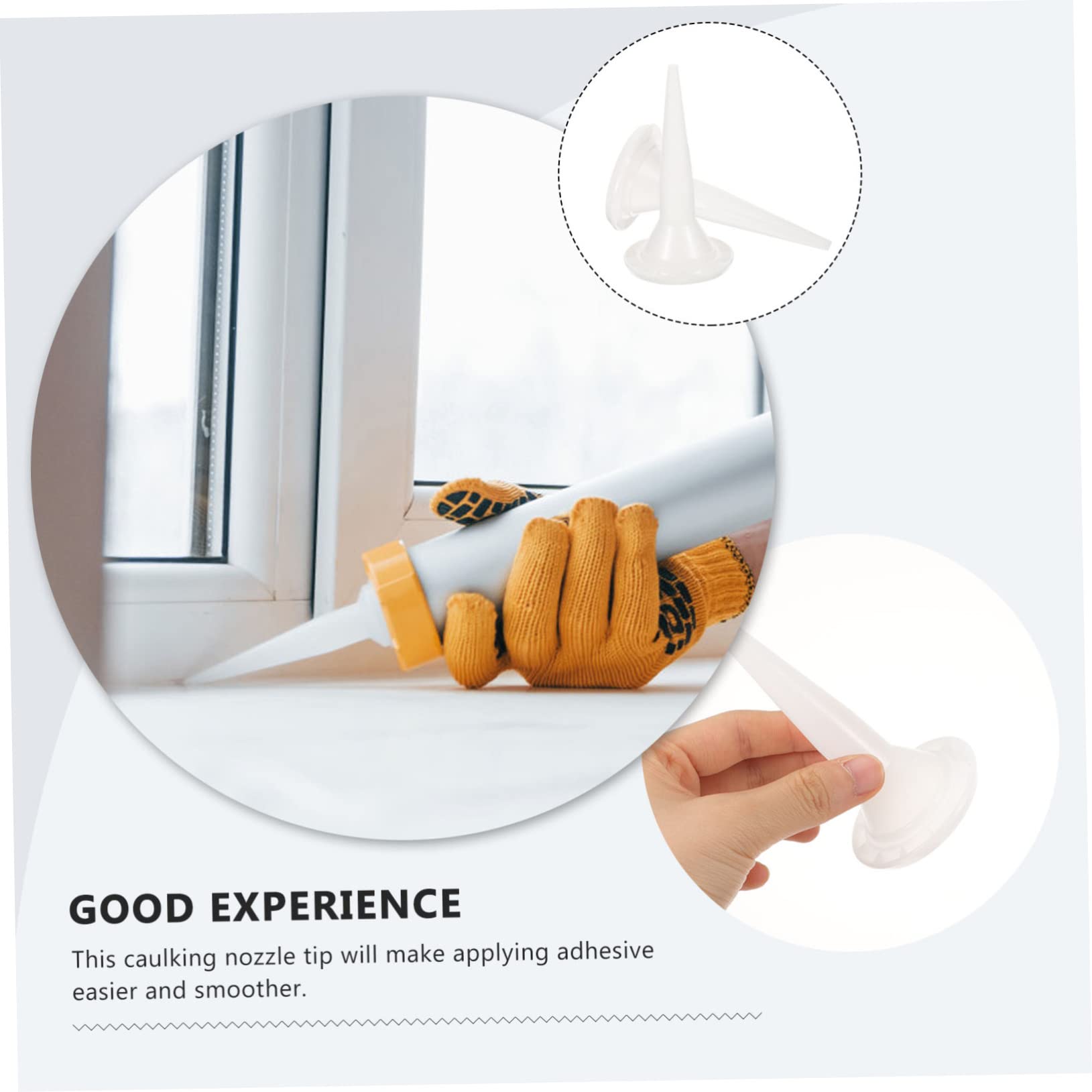 VILLCASE Caulking Applicator Tool 50pcs Caulk Nozzles Caulking Tips Caulk Extension Nozzle