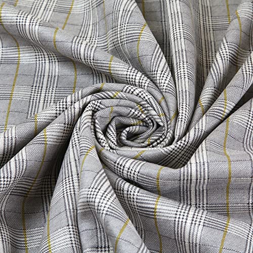 Tissu en daim stretch beige à petits carreaux | Rouleau de 10 m pour habillement