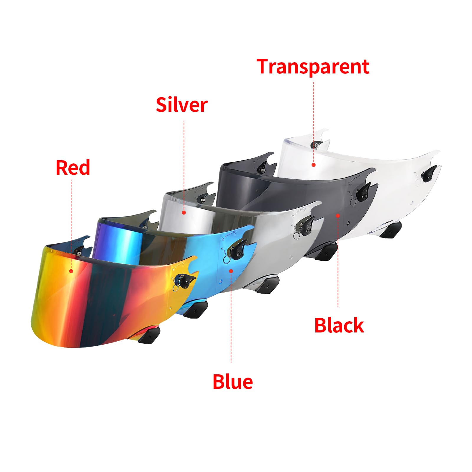 Visera Casco Moto para Shark Race R Pro GP, Visera para Casco Integral de Motocicleta,Lente de Casco de Protección contra el Viento para Moto,Accesorios para Cascos de Moto (Plata)