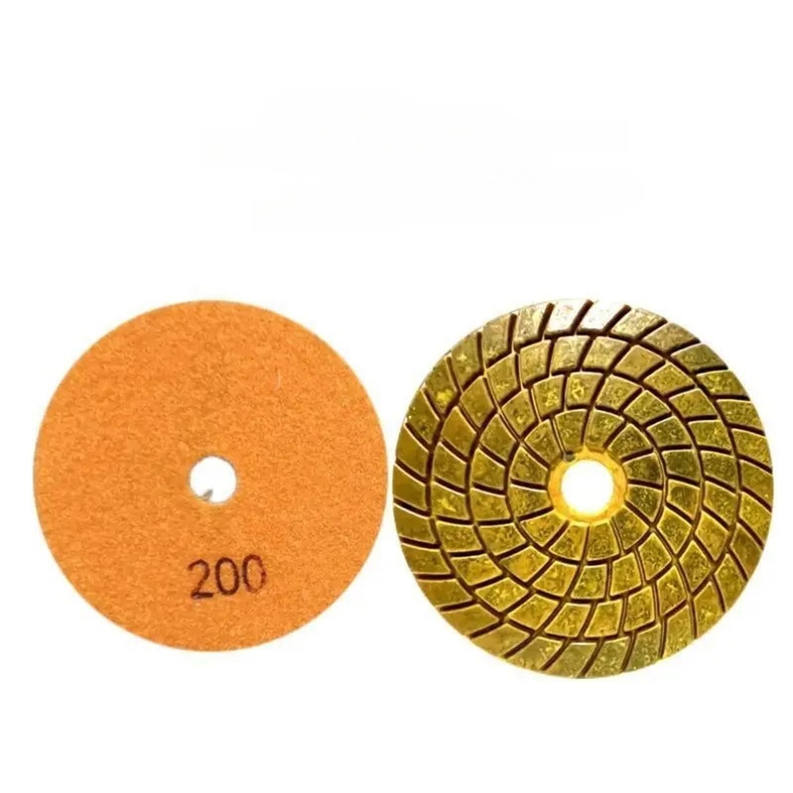 Sharrqing 1PCS 4 Inch Super Diamond Polishing Pad 100mm Copper Bond Metal Wet Polishing Pad For Marble Granite Stone Fast Grinding Disc(Style 2-200 Grit)