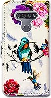Vista 7 de Funda para LG K51, LG Reflect (LM-K500), diseño de colibrí en flores, de piel, con ranura para tarjetas, soporte para LG K51/LG Q51