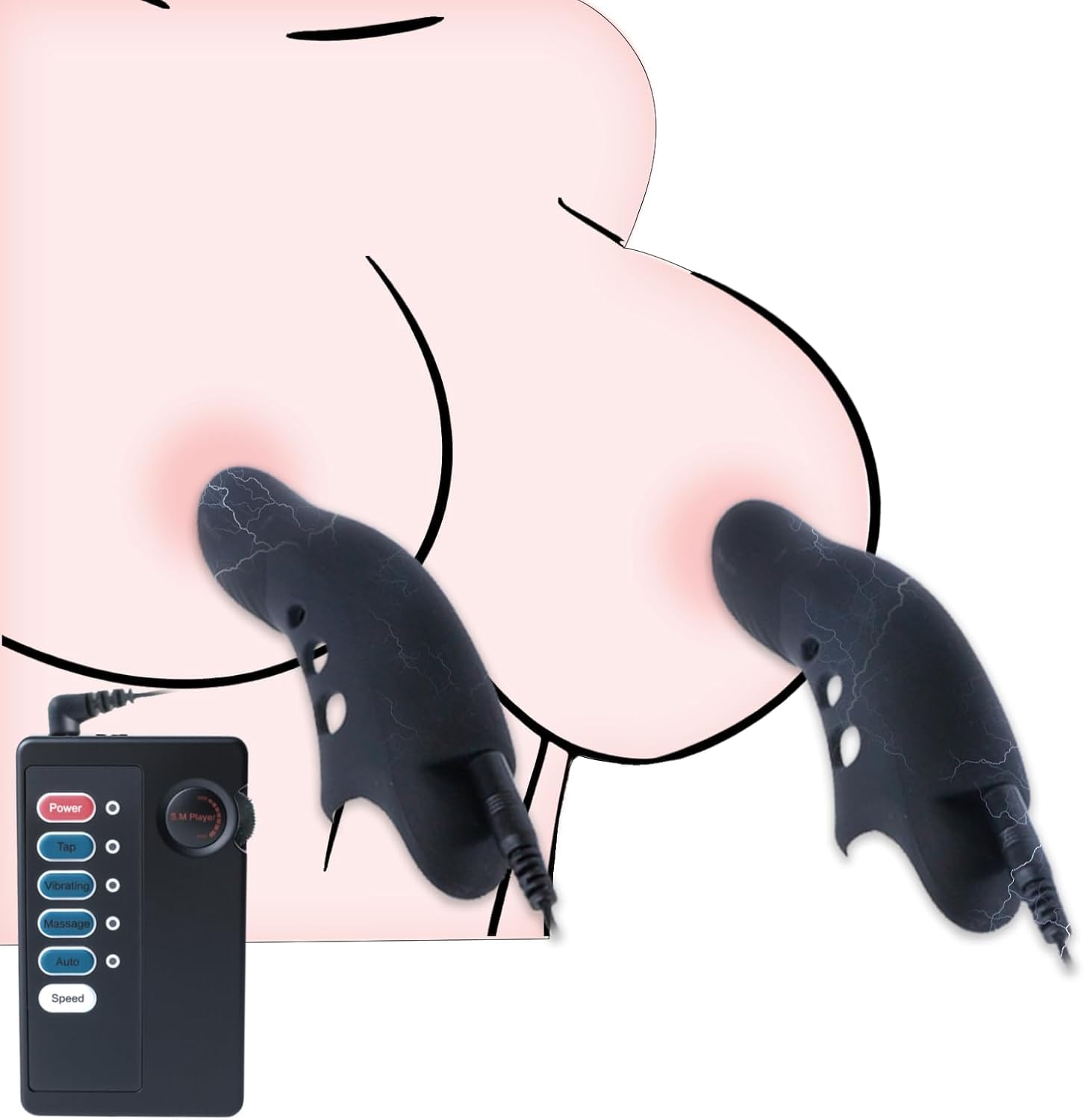 Électrostimulation Doigtier Stimulation Électrique Silicone Doigtiers Électro Stimulateur Mamelon SM ElectroShock Bout de Doigt Bdsms Tétons Stimulateurs de Point G pour Femmes