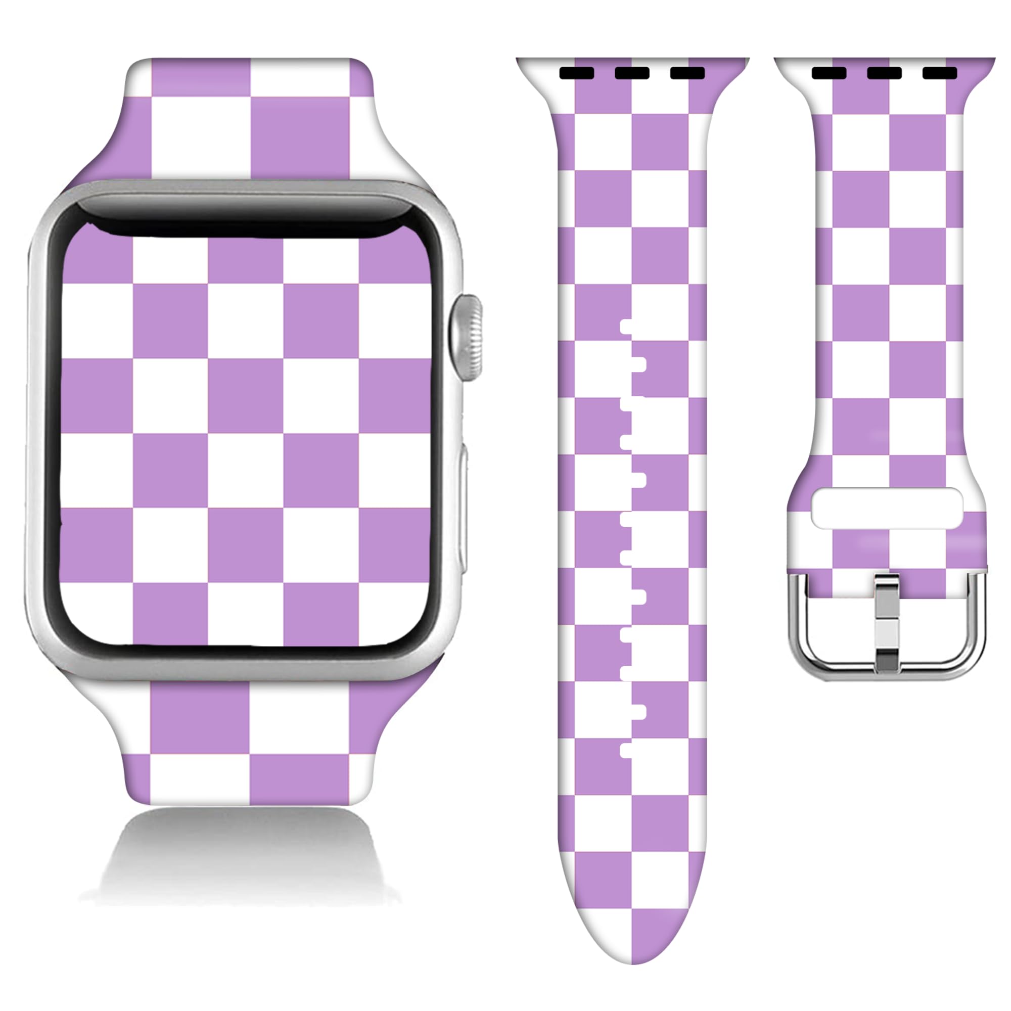 Compatible with Watch Bands for Women Men 38/40/41/42/44/45/46/49mm, Silicone Sport Replacement Wristband Strap for IWatch Series 11 10 9 Ultra 8 7 6 5 4 3 2 1 SE.