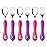 Lehoo Castle 6 Pieces Toddler Utensils, Kids Silverware for 2 3 4 Years Old, Stainless Steel Fork and Spoon Set with Plastic Handle, Safe Toddler Cutlery (PinkPurple)