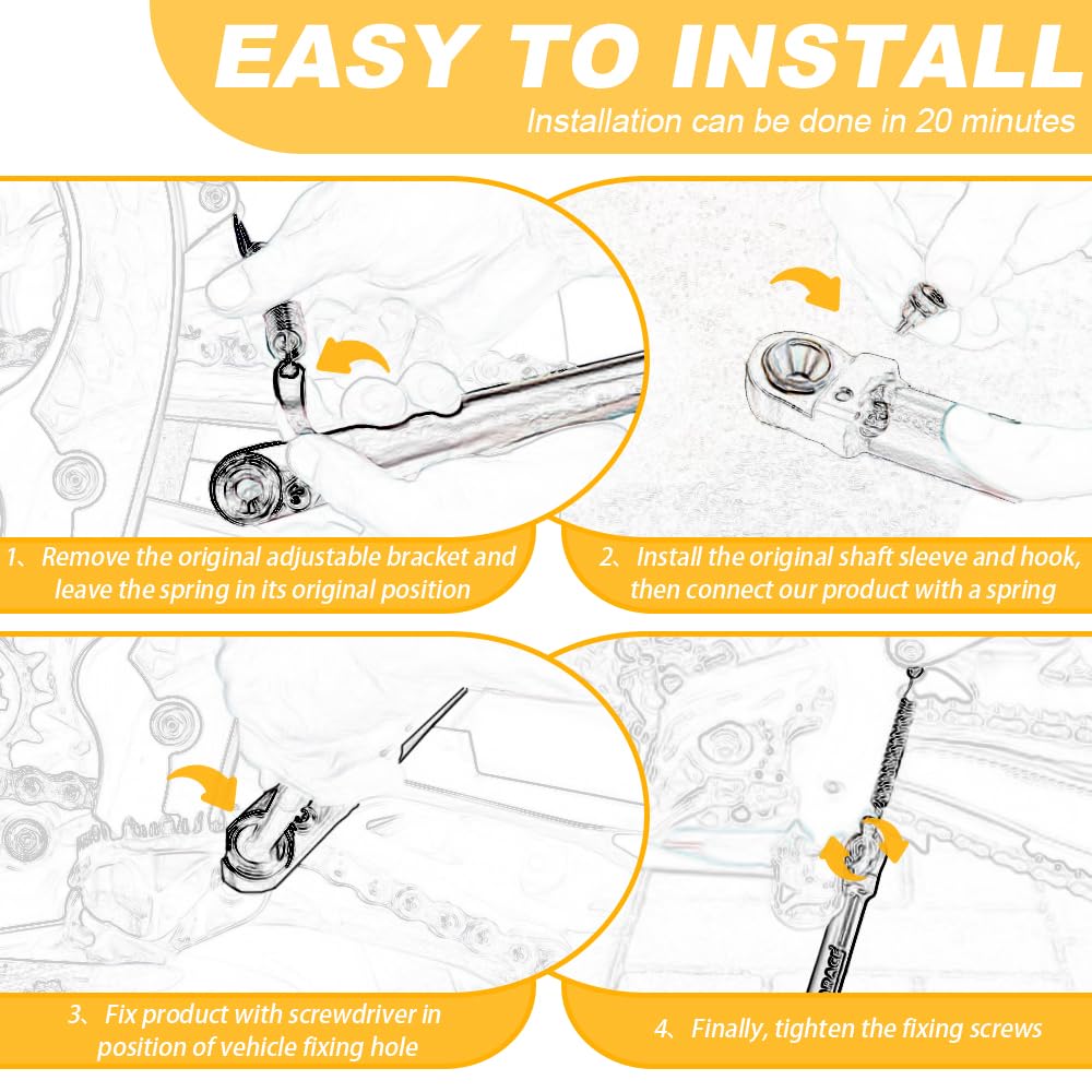 REARACE 0-3'' Motorcycle Adjustable Kickstand Fit For Husqvarna TE/FE