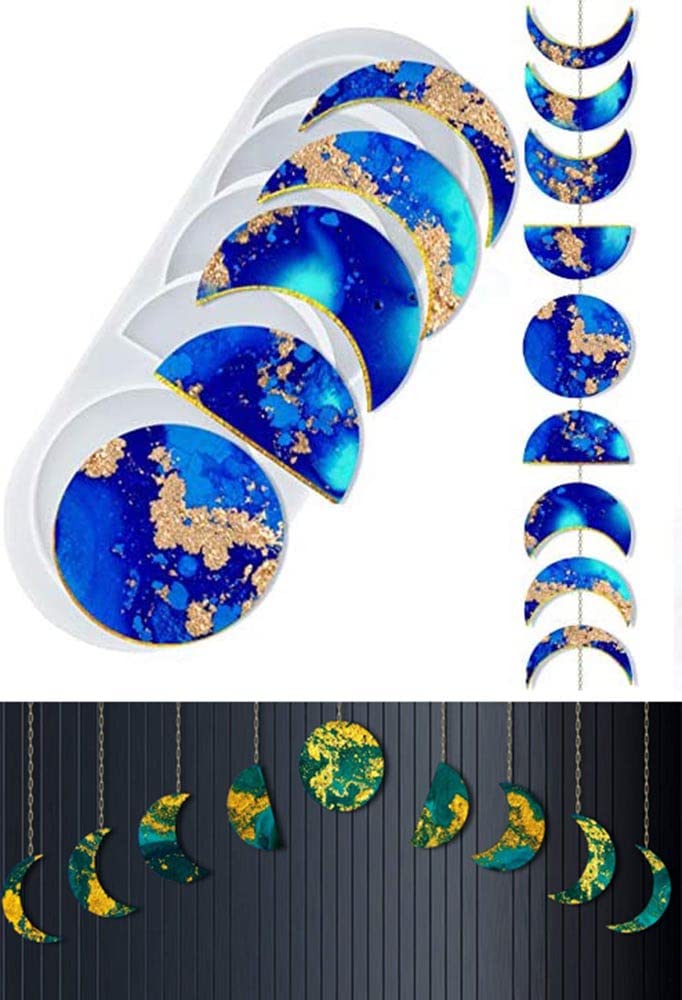Orgner 1 Pack Silicone Moon Phase 4 Stage Mould for Epoxy Resin Casting, Celestial Decor, DIY Wall Hangings, Unique Home Art-image-48