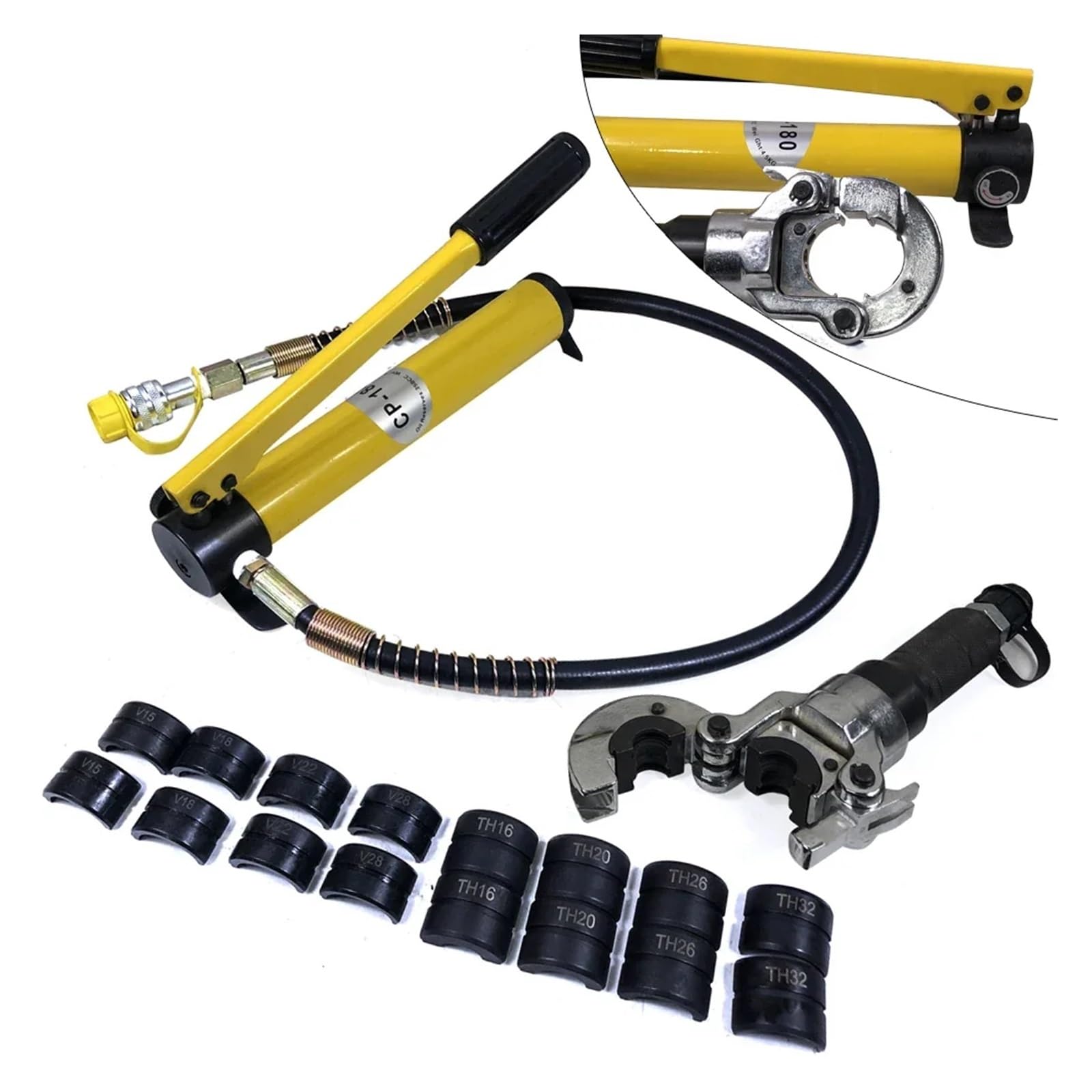 Hydrauliczne szczypce zaciskowe VT Contour Radial Press do rur miedzianych 360°, w tym szczęki zaciskowe V 12-28 mm TH 16-32 mm Narzędzie hydrauliczne