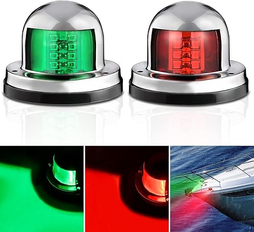 Nilight Luz de navegación para barco marino, 2 unidades, 8 LED, rojo, verde, puerto LED, señales de estribor, luces de arco de 12 V, impermeables,