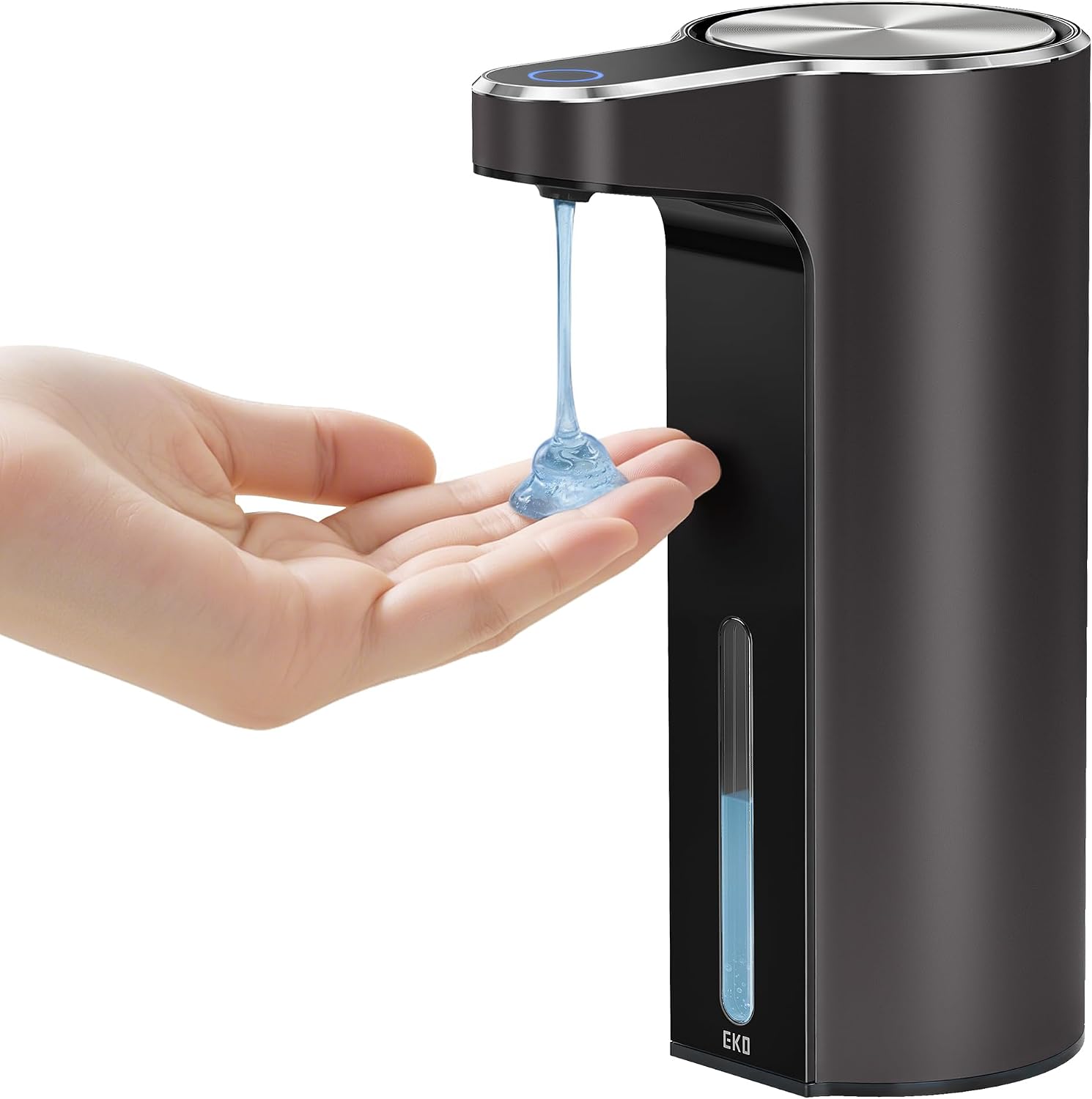 EKO Aroma Touchless Automatic Soap Dispenser for Bathroom and Kitchen, Liquid Hand Soap Dispenser, Rechargeable, 9 fl oz (Dark Grey)