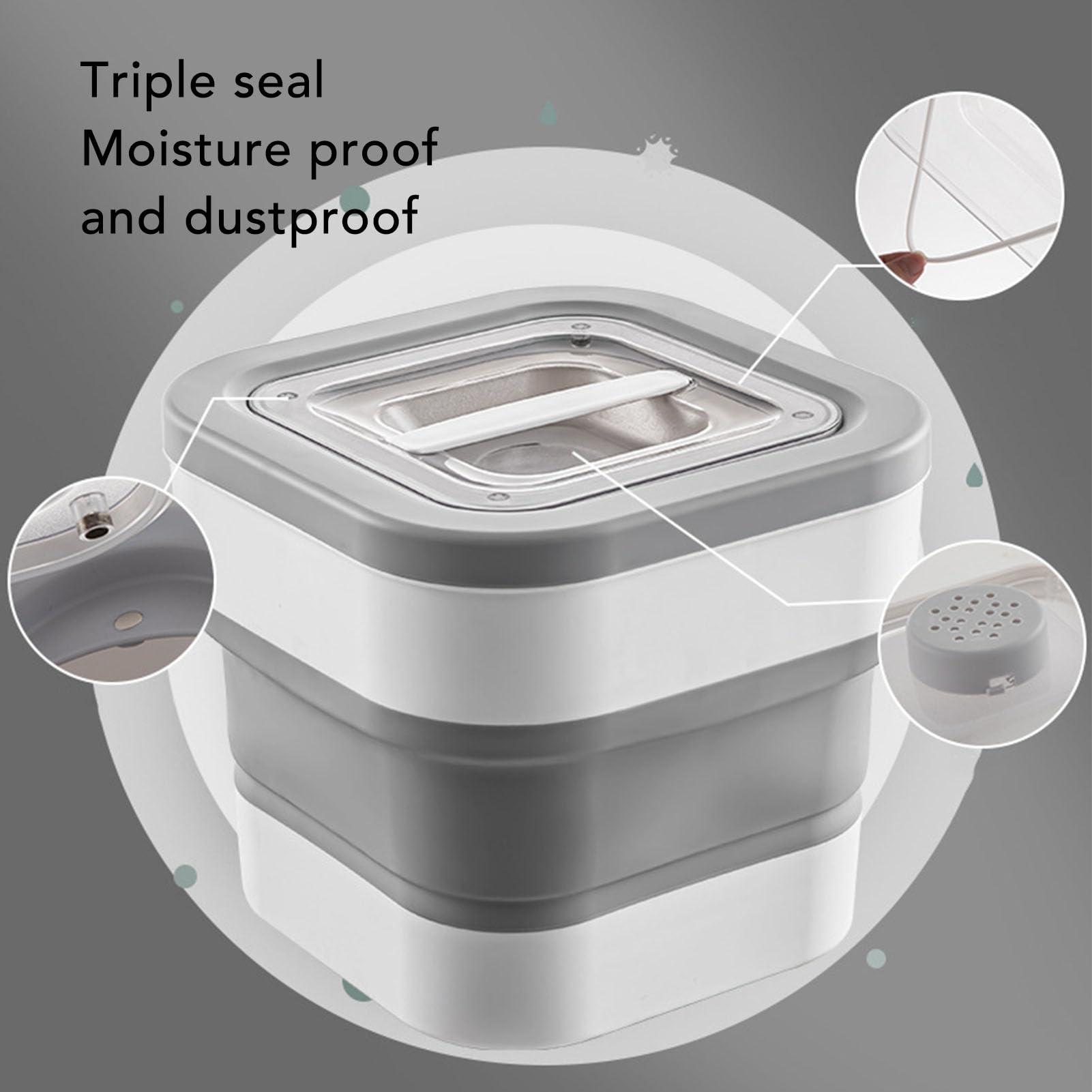 Contenedor Plegable De Comida Para Perros - Capacidad 12.5 Kg, Hermético, Incluye Pala Y Taza Medidora
