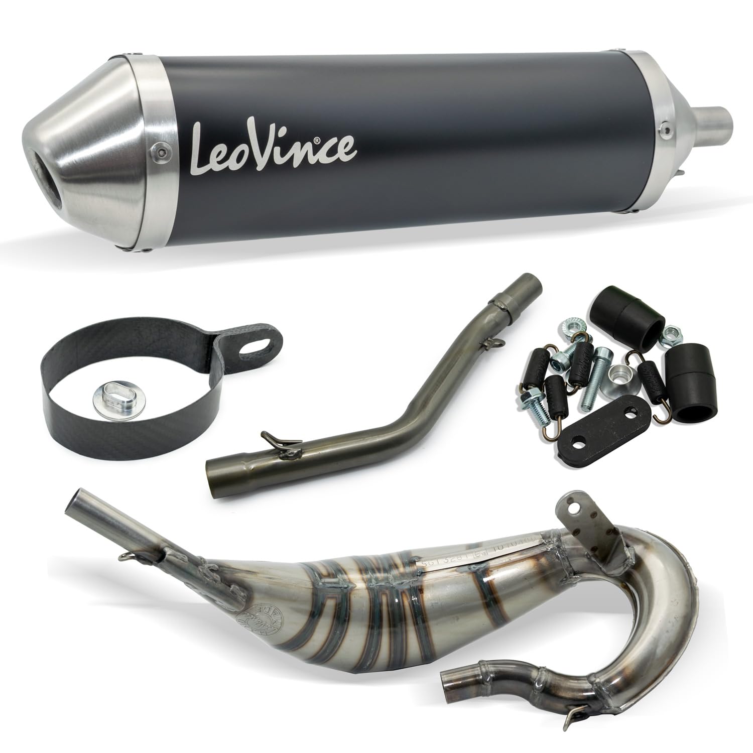 LeoVince Auspuffanlage X-FIGHT Black Edition Edelstahl schwarz für Rieju MRT 50 SM PRO